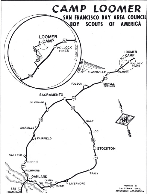 Driving Directions to Camp Loomer, c 1968